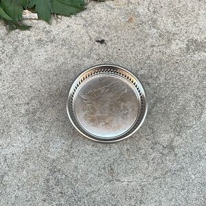 Vintage. Silver Plated, Circular Coasters, Horse Engraving